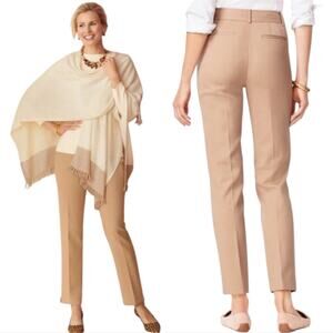 Talbots Beige/Tan Straight-Leg Dress Trousers